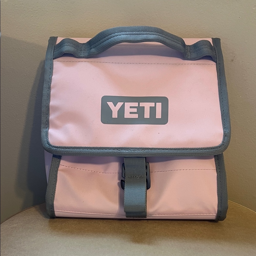 Yeti Pink and Gray Soft Cooler Lunch Bag